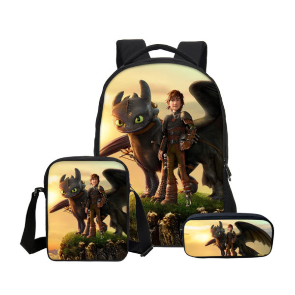 16 Inch How to Train Your Dragon Backpack School Bag+Shoulder Bag+Pencil Bag - Image 30