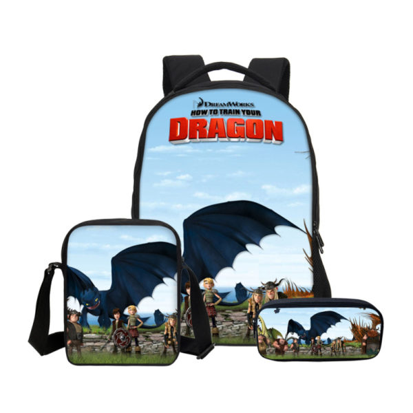 16 Inch How to Train Your Dragon Backpack School Bag+Shoulder Bag+Pencil Bag - Image 31