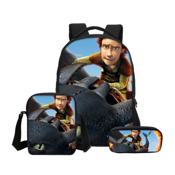 16 Inch How to Train Your Dragon Backpack School Bag+Shoulder Bag+Pencil Bag - Image 33