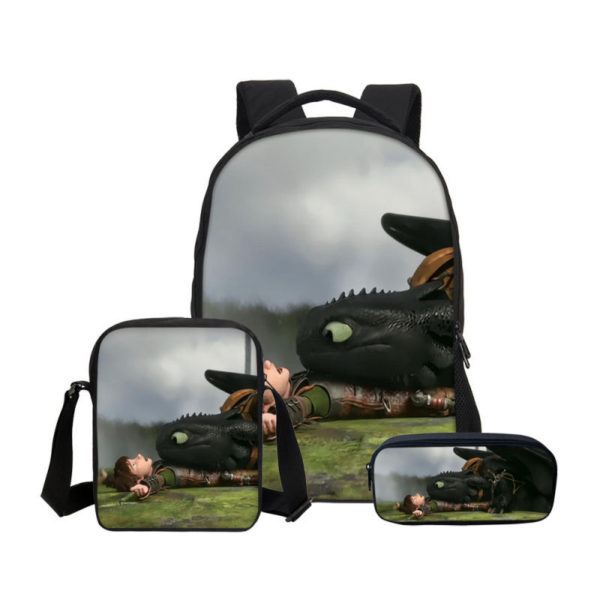 16 Inch How to Train Your Dragon Backpack School Bag+Shoulder Bag+Pencil Bag - Image 34