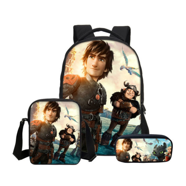 16 Inch How to Train Your Dragon Backpack School Bag+Shoulder Bag+Pencil Bag - Image 35