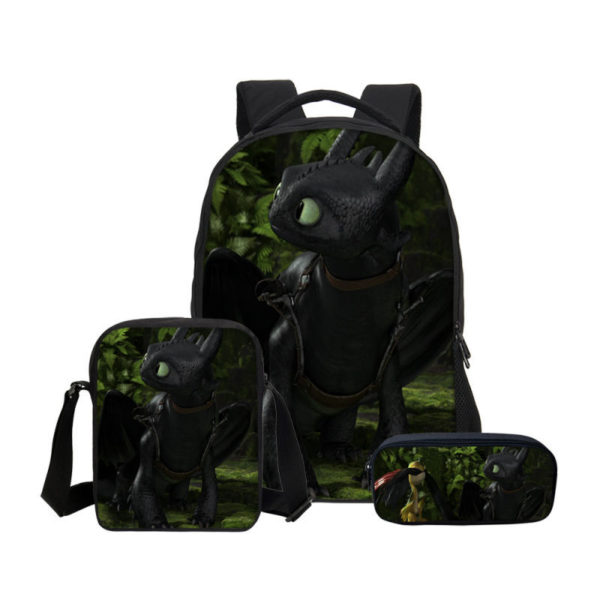 16 Inch How to Train Your Dragon Backpack School Bag+Shoulder Bag+Pencil Bag - Image 37