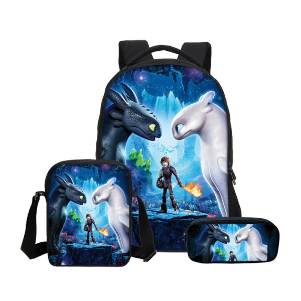 16 Inch How to Train Your Dragon Backpack School Bag+Shoulder Bag+Pencil Bag - Image 39