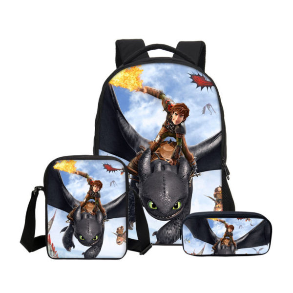 16 Inch How to Train Your Dragon Backpack School Bag+Shoulder Bag+Pencil Bag - Image 25