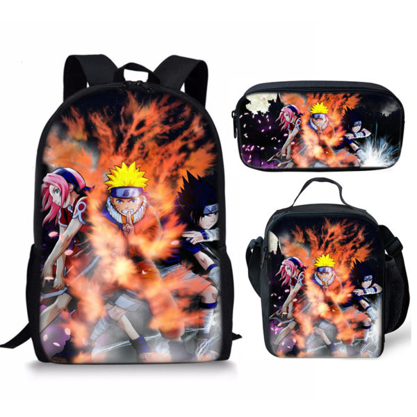 18 Inch NARUTO Backpack School Bag+Lunch Bag+Pencil Bag - Image 17