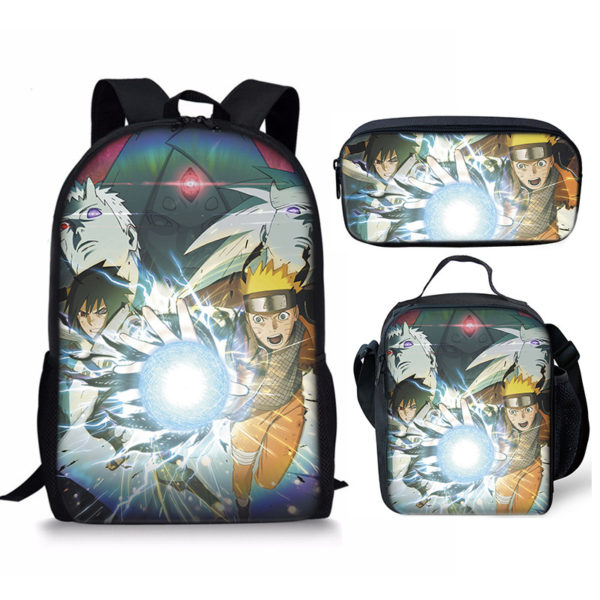 18 Inch NARUTO Backpack School Bag+Lunch Bag+Pencil Bag - Image 20