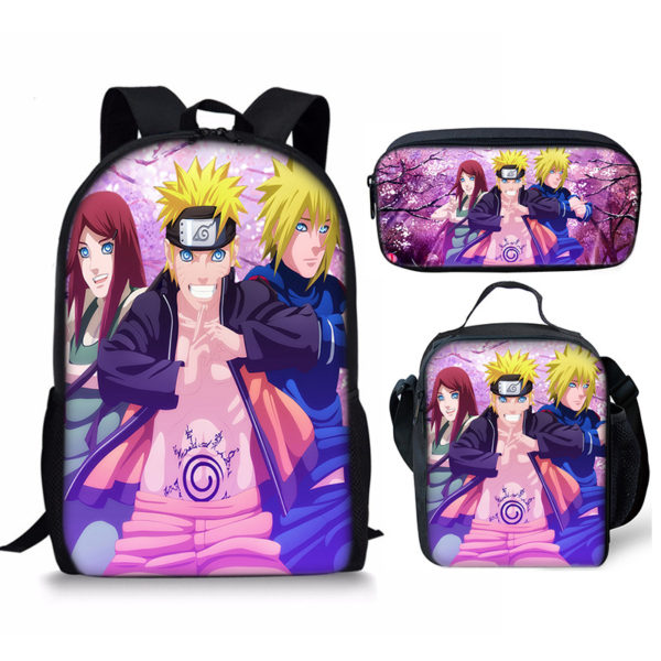 18 Inch NARUTO Backpack School Bag+Lunch Bag+Pencil Bag - Image 21