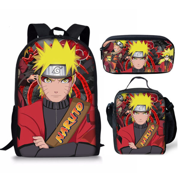 18 Inch NARUTO Backpack School Bag+Lunch Bag+Pencil Bag - Image 26