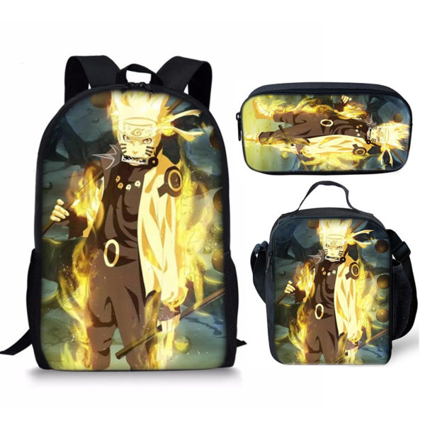 18 Inch NARUTO Backpack School Bag+Lunch Bag+Pencil Bag - Image 30