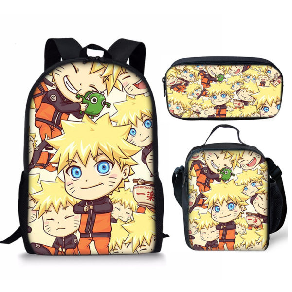 18 Inch NARUTO Backpack School Bag+Lunch Bag+Pencil Bag - Image 31