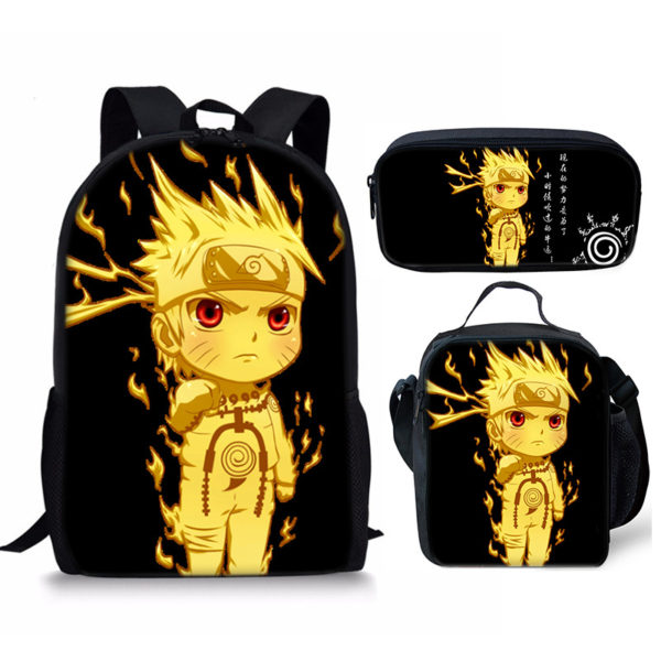 18 Inch NARUTO Backpack School Bag+Lunch Bag+Pencil Bag - Image 33