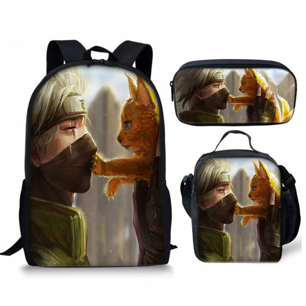 18 Inch NARUTO Backpack School Bag+Lunch Bag+Pencil Bag