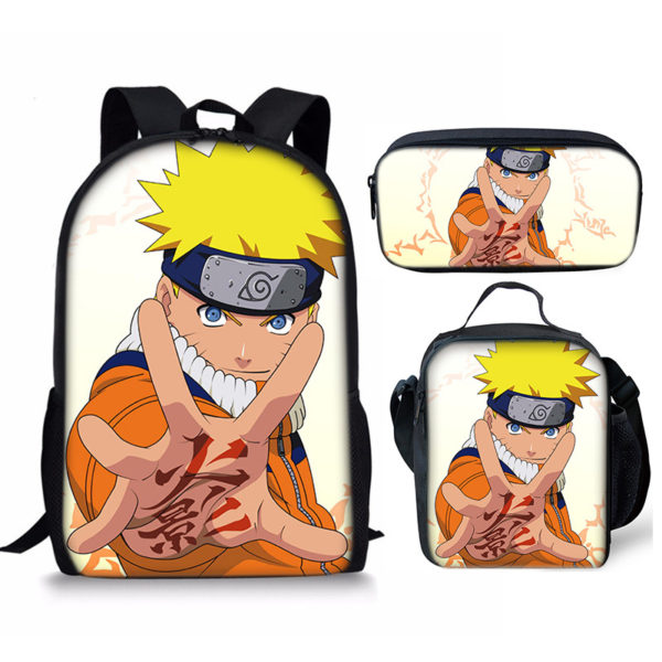 18 Inch NARUTO Backpack School Bag+Lunch Bag+Pencil Bag - Image 15