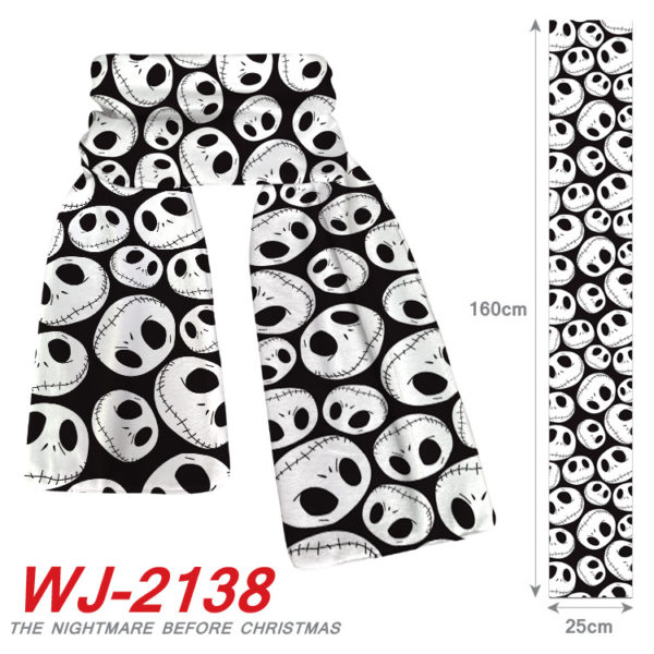 The Nightmare Before Christmas crystal velvet scarf warm autumn and winter scarf - Image 3