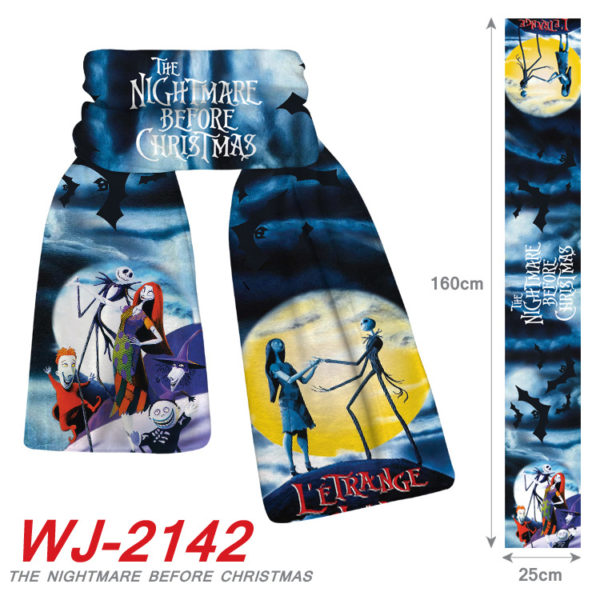 The Nightmare Before Christmas crystal velvet scarf warm autumn and winter scarf - Image 5