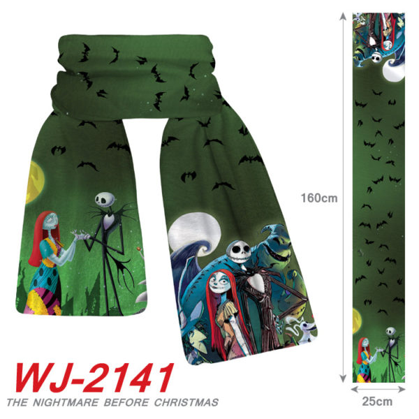 The Nightmare Before Christmas crystal velvet scarf warm autumn and winter scarf