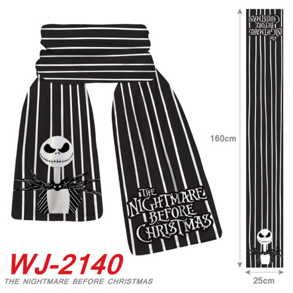 The Nightmare Before Christmas crystal velvet scarf warm autumn and winter scarf - Image 6