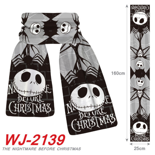 The Nightmare Before Christmas crystal velvet scarf warm autumn and winter scarf - Image 2