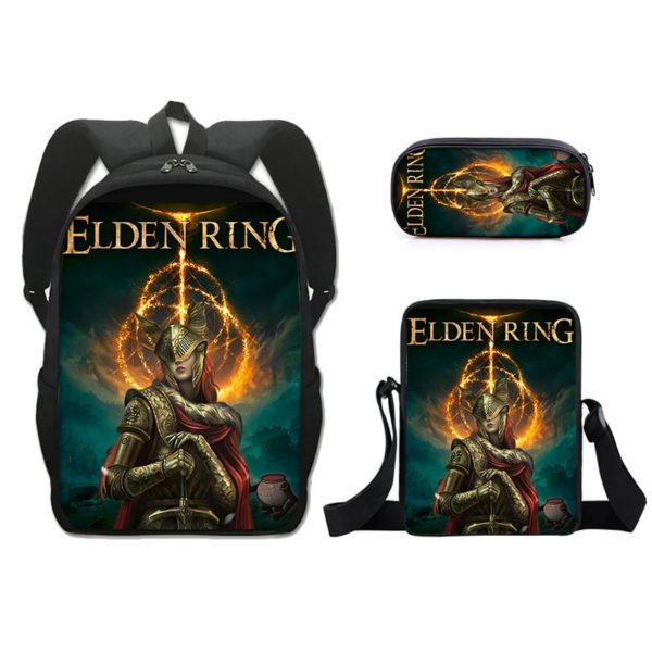 16 Inch Elden Ring Backpack School Bag+Messenger Bag+Pencil Bag