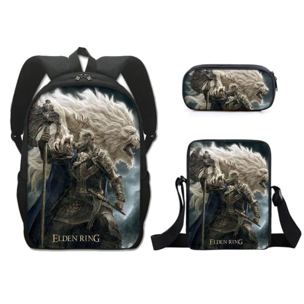 16 Inch Elden Ring Backpack School Bag+Messenger Bag+Pencil Bag - Image 15