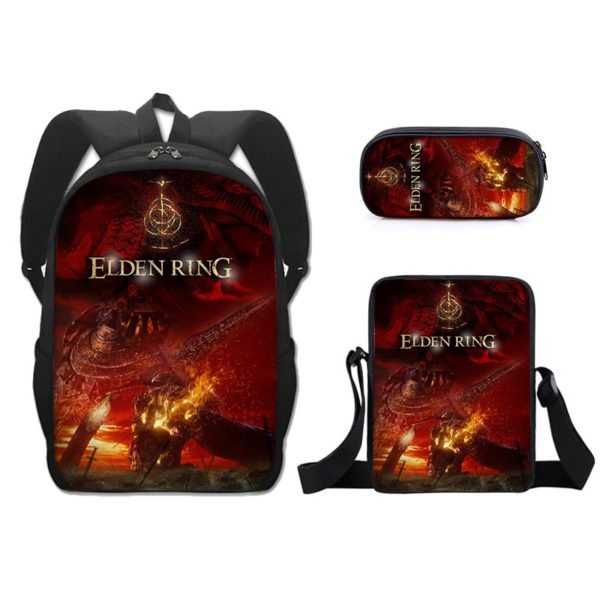 16 Inch Elden Ring Backpack School Bag+Messenger Bag+Pencil Bag - Image 5