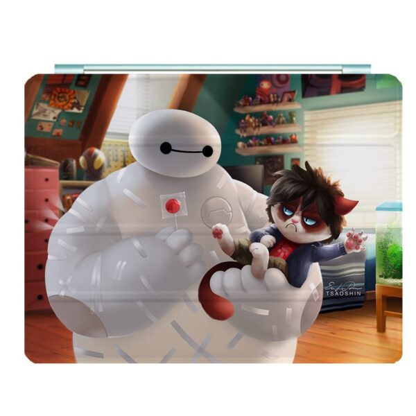 Big Hero 6 Ipad Leather Case Advanced Pu Leather Protective Cover Automatic Wake Up and Sleep Magnetic Closure Multiple Angle Bracket - Image 21