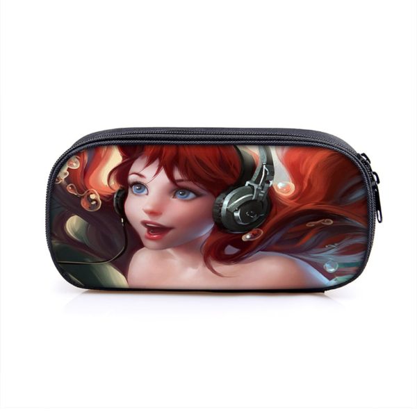 The Little Mermaid Cosmetic Bags Boys Girls Children Large Pencil Case Purse Storage Bags Women Men Multifunction Makeup Bag