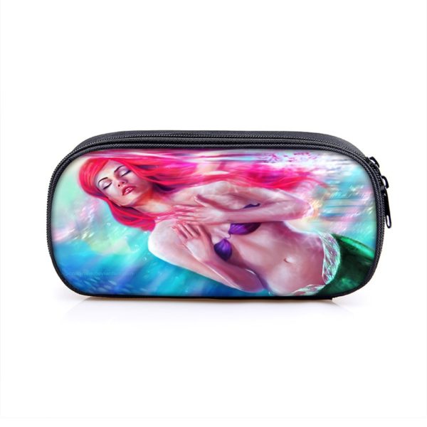 The Little Mermaid Cosmetic Bags Boys Girls Children Large Pencil Case Purse Storage Bags Women Men Multifunction Makeup Bag - Image 9