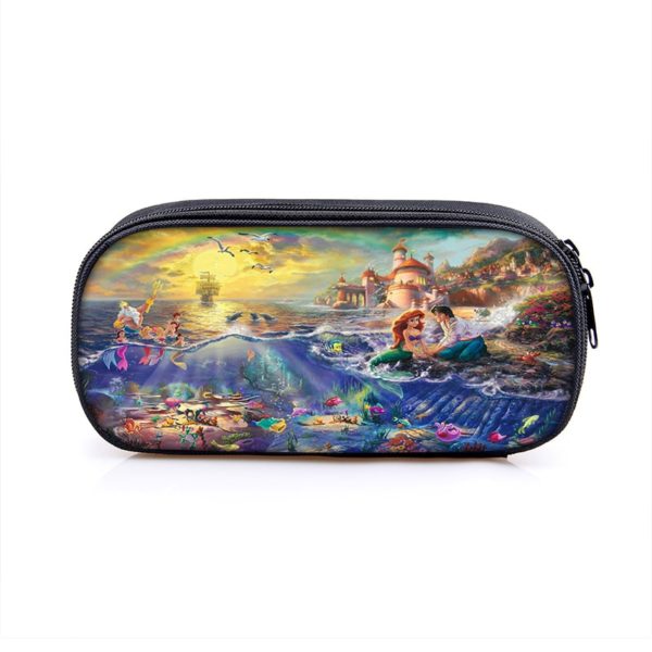 The Little Mermaid Cosmetic Bags Boys Girls Children Large Pencil Case Purse Storage Bags Women Men Multifunction Makeup Bag - Image 3