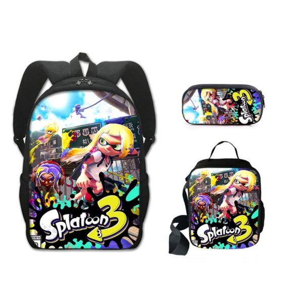 16 Inch Splatoon 3 Backpack School Bag+Lunch Bag+Pencil Bag - Image 9