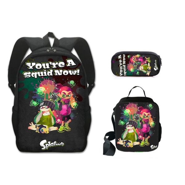 16 Inch Splatoon 3 Backpack School Bag+Lunch Bag+Pencil Bag - Image 17