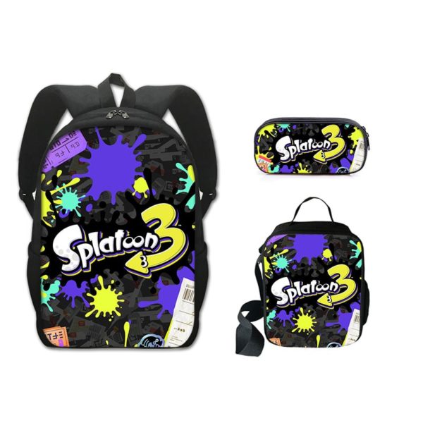 16 Inch Splatoon 3 Backpack School Bag+Lunch Bag+Pencil Bag - Image 19