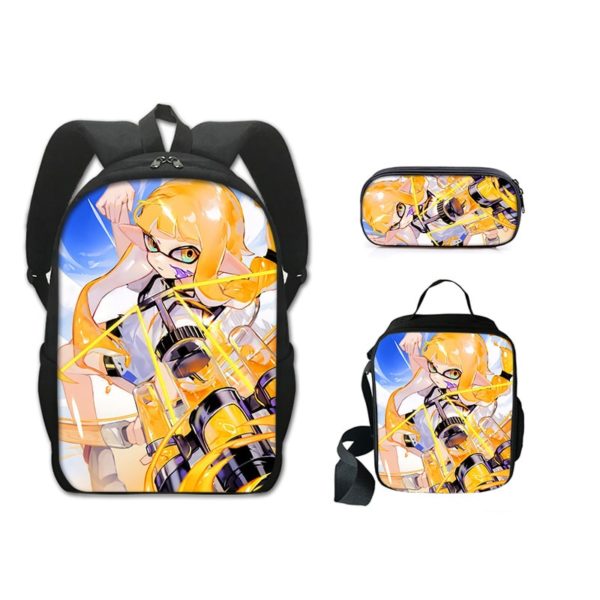 16 Inch Splatoon 3 Backpack School Bag+Lunch Bag+Pencil Bag - Image 3