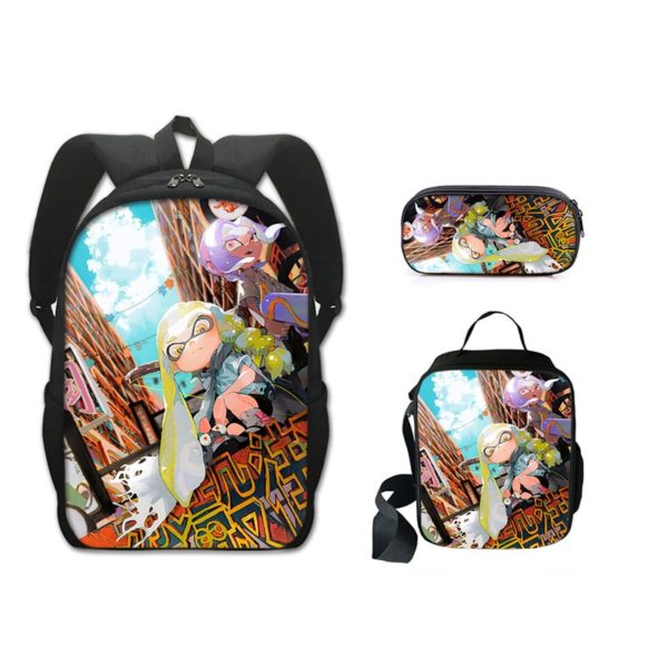 16 Inch Splatoon 3 Backpack School Bag+Lunch Bag+Pencil Bag - Image 4