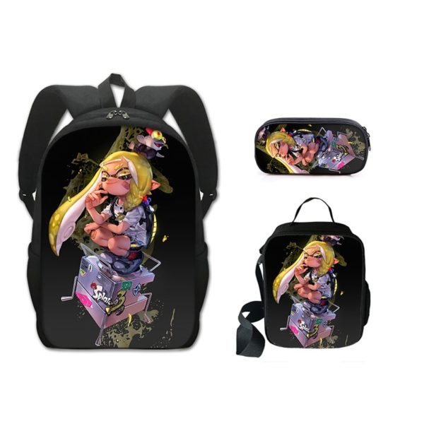 16 Inch Splatoon 3 Backpack School Bag+Lunch Bag+Pencil Bag - Image 5