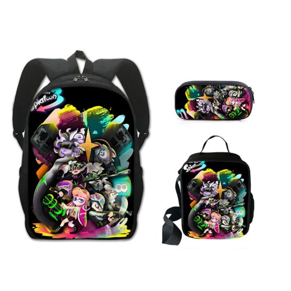 16 Inch Splatoon 3 Backpack School Bag+Lunch Bag+Pencil Bag - Image 6