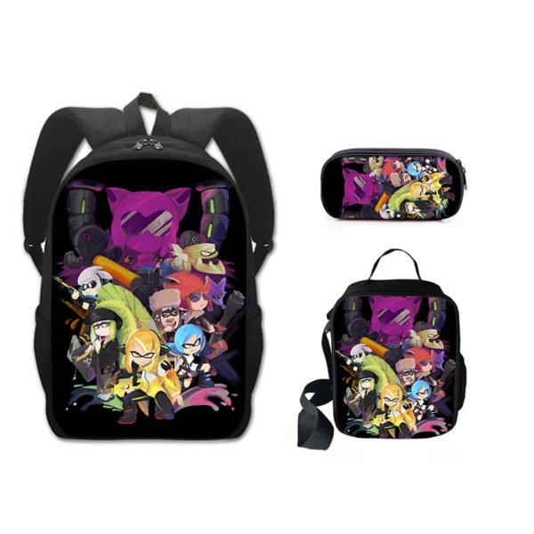 16 Inch Splatoon 3 Backpack School Bag+Lunch Bag+Pencil Bag - Image 7