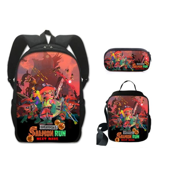 16 Inch Splatoon 3 Backpack School Bag+Lunch Bag+Pencil Bag - Image 10