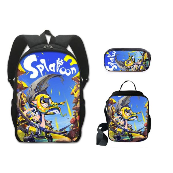 16 Inch Splatoon 3 Backpack School Bag+Lunch Bag+Pencil Bag - Image 12