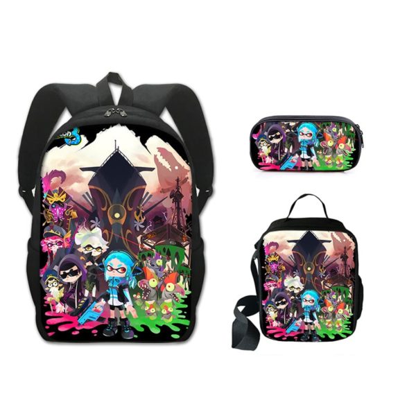 16 Inch Splatoon 3 Backpack School Bag+Lunch Bag+Pencil Bag - Image 14