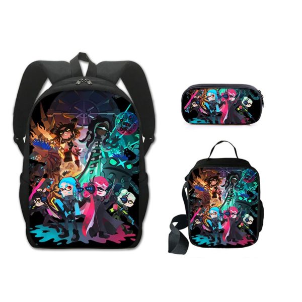 16 Inch Splatoon 3 Backpack School Bag+Lunch Bag+Pencil Bag - Image 15