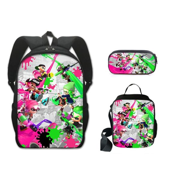 16 Inch Splatoon 3 Backpack School Bag+Lunch Bag+Pencil Bag - Image 16