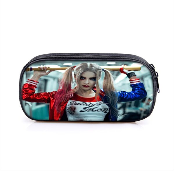 Harley Quinn Large Pencil Case Purse Storage Bags Multifunction Cosmetic Bag