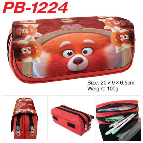 Turning Red Pencil Bag anime Cartoon Animation Large Capacity Double layer Zipper Pencil Box Pencil Box Stationery Box - Image 4