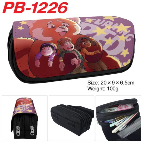 Turning Red Pencil Bag anime Cartoon Animation Large Capacity Double layer Zipper Pencil Box Pencil Box Stationery Box - Image 6