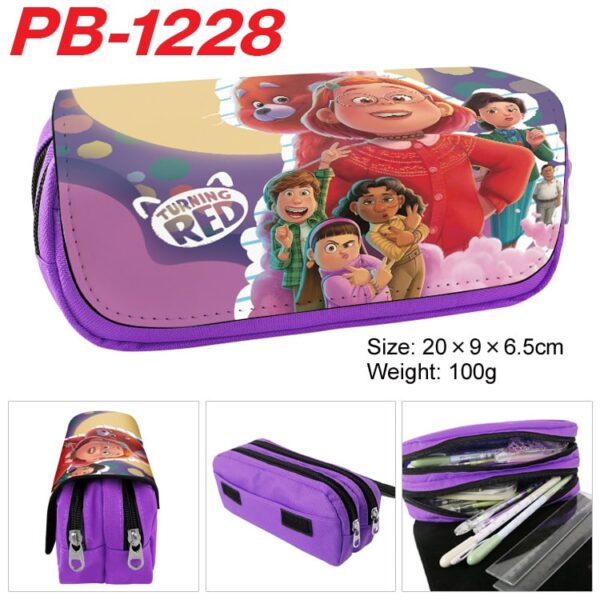 Turning Red Pencil Bag anime Cartoon Animation Large Capacity Double layer Zipper Pencil Box Pencil Box Stationery Box - Image 2