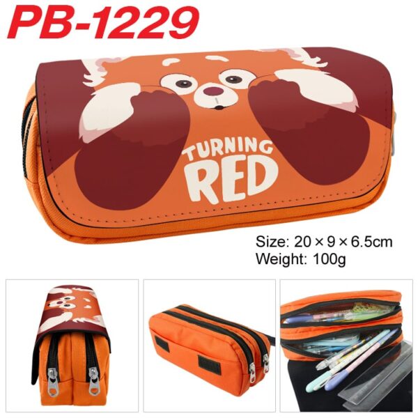 Turning Red Pencil Bag anime Cartoon Animation Large Capacity Double layer Zipper Pencil Box Pencil Box Stationery Box - Image 3