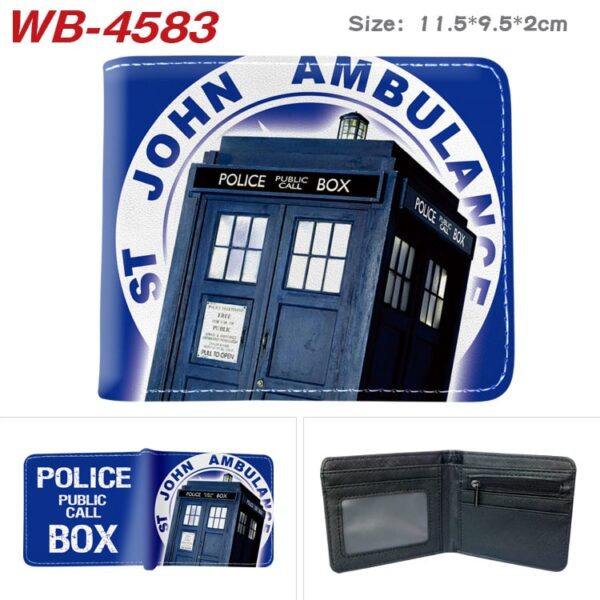 Bifold PU Leather Doctor Who Wallet Coin Pocket Credit Card Id Window Card Holder Gift - Image 3