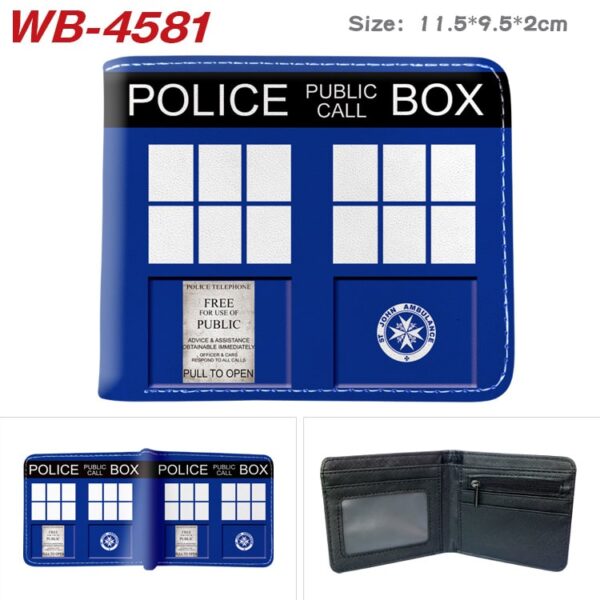 Bifold PU Leather Doctor Who Wallet Coin Pocket Credit Card Id Window Card Holder Gift