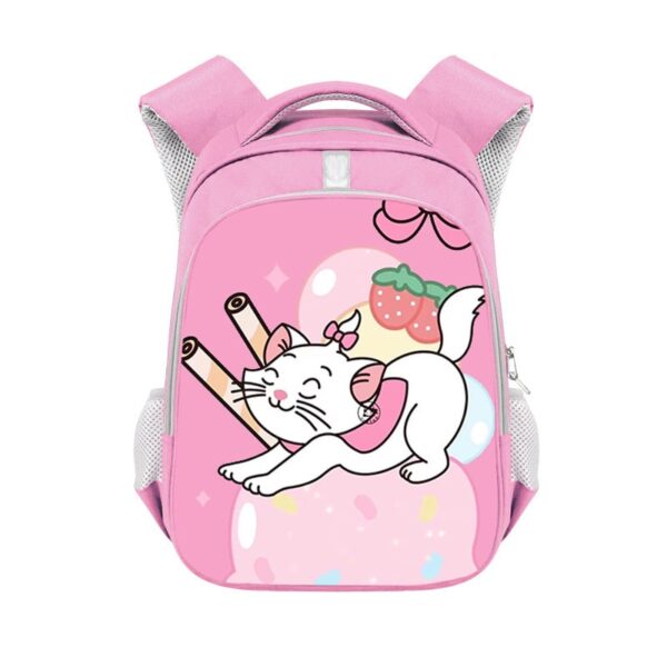 Marie Cat double-layer backpack personalized school bag Pink - Image 3